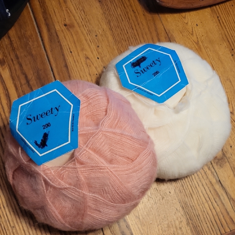 Pink and Cream Yarn Set
